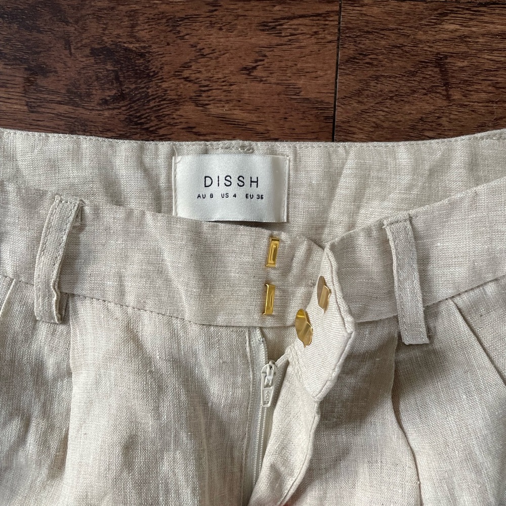 Dissh Beige Linen Pants brand new